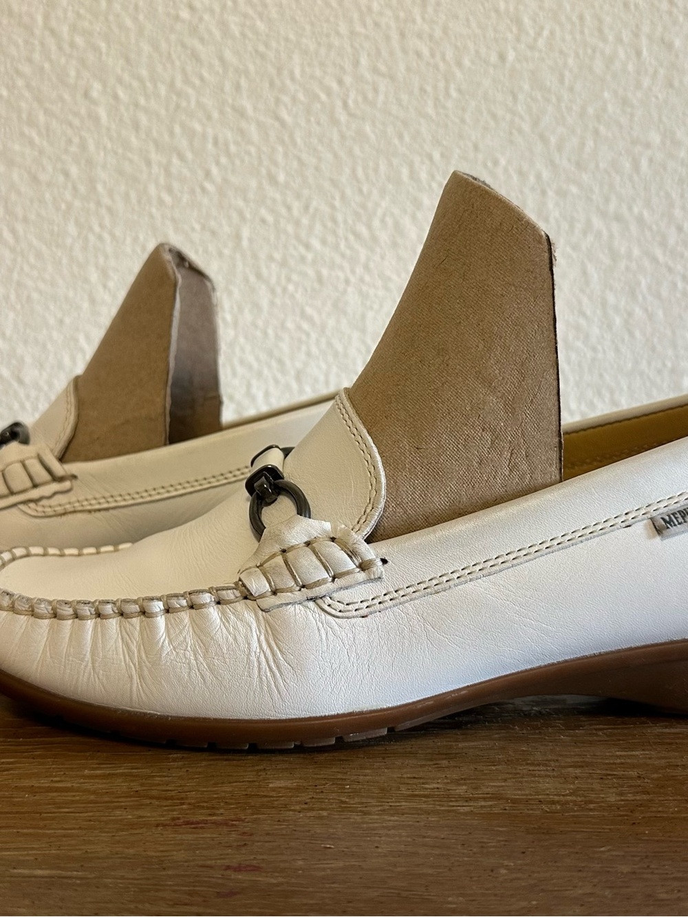 Mephisto Cool-Air White Leather Moccasin Loafers Women's Size 8